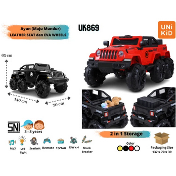 Unikid UK 869 Mobilan Aki Anak Ban Karet / mobil aki anak roda 6