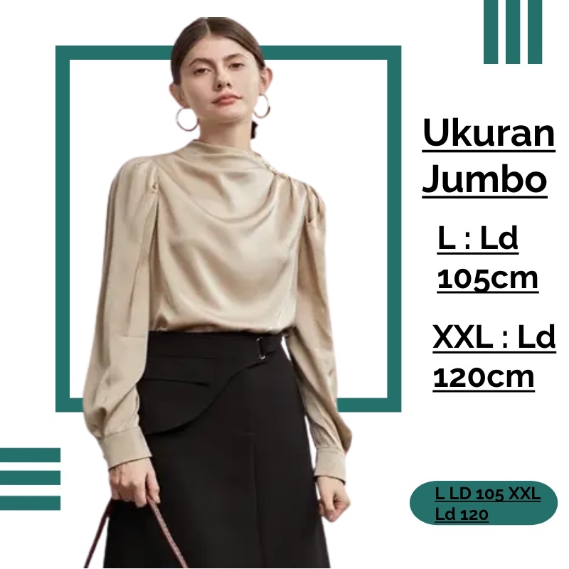 Baju Atasan Wanita Jumbo Ld 120 Terbaru Korean Style XXL Ld 120 Blouse Overize Big Size Wanita Blus 