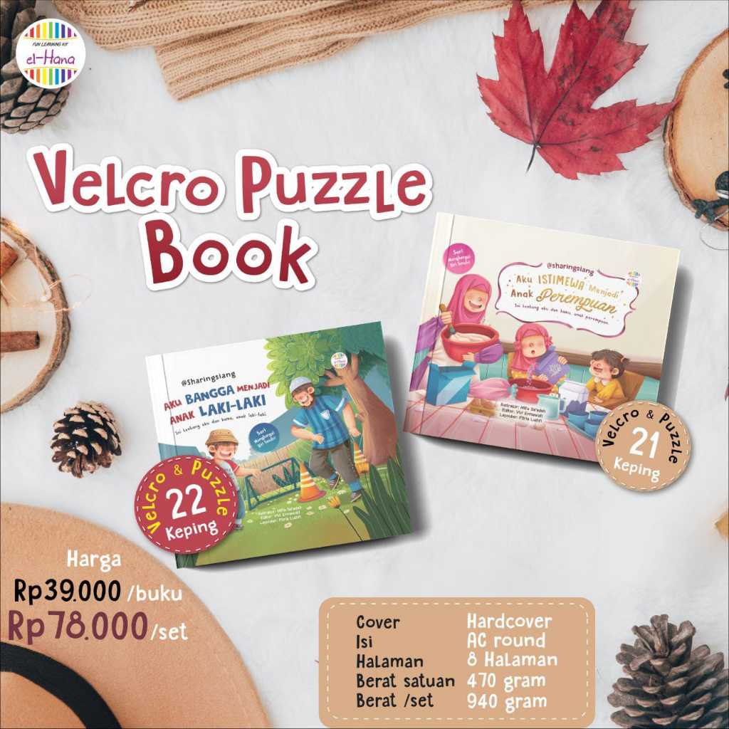 Buku Anak Seri Menghargai Diri Sendiri Velcro Puzzle Book El Hana Leraning Kit / Buku Edukasi Anak