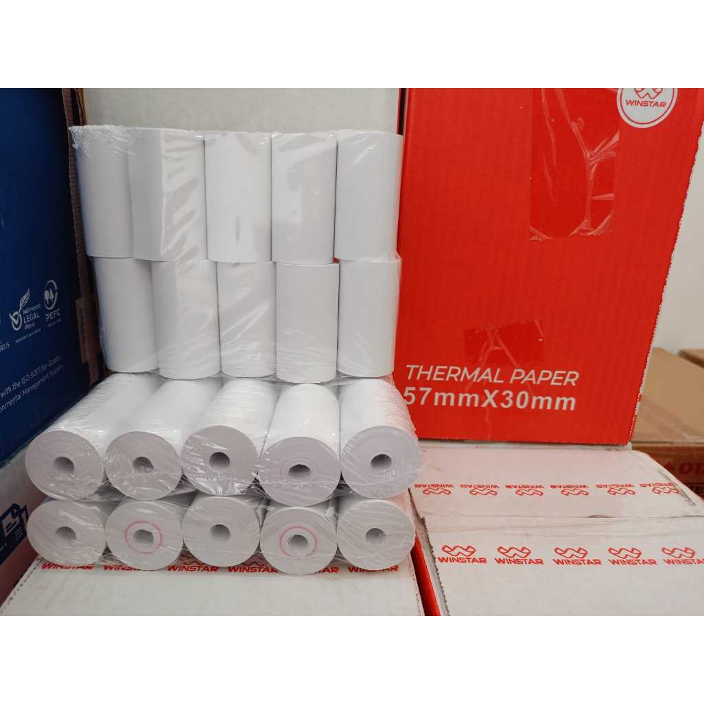 

Kertas Thermal Winstar 57 x 30 / Kertas Struk / Paper Thermal 1 Pack = 10 roll