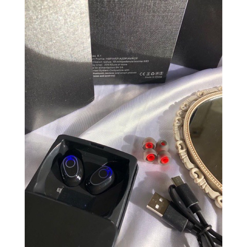 YZ Tws Bluetooth 5.1 Earphone 10000MAh Pengisian Case Nirkabel 9D Stereo Olahraga Tahan Air Earbud ♪