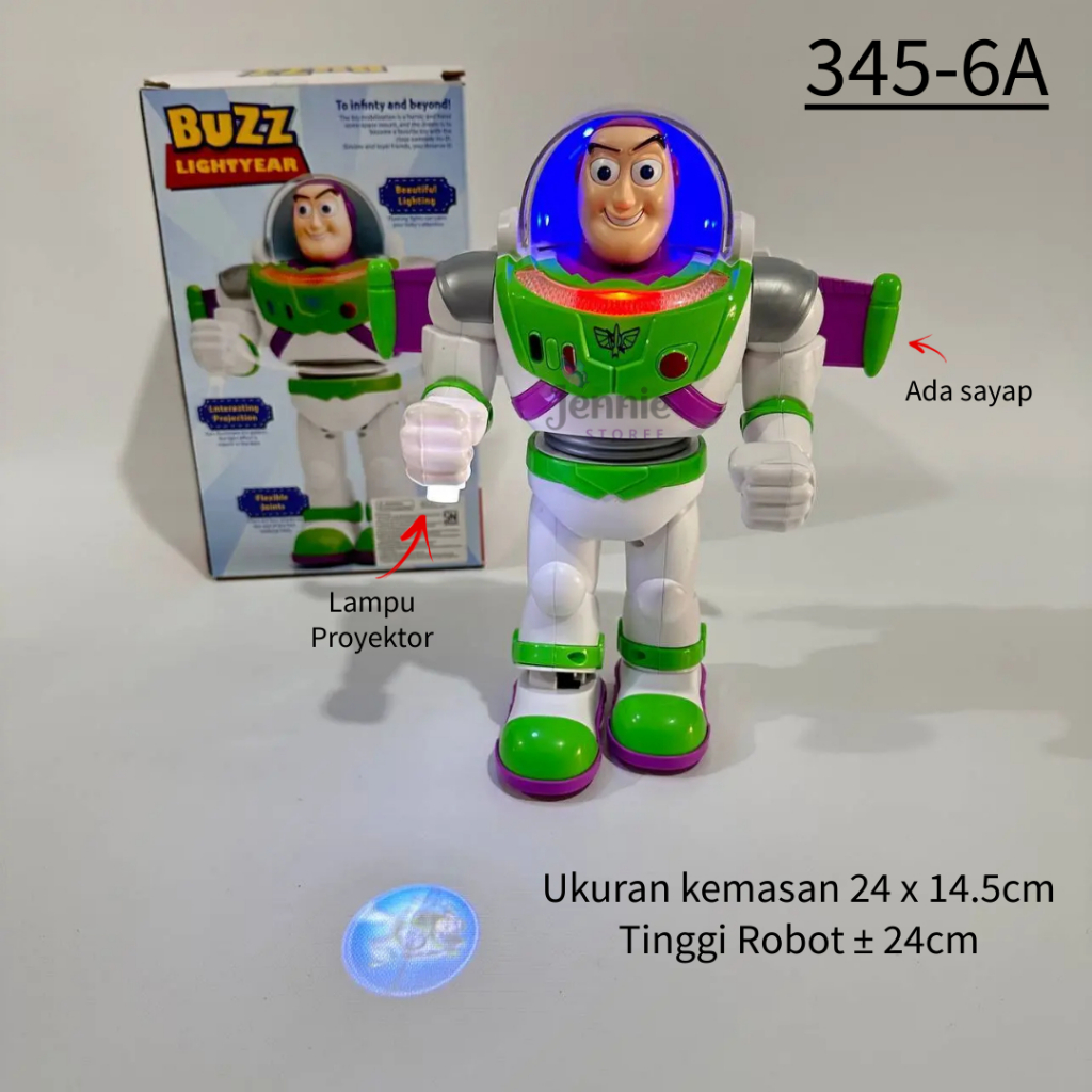 ( Jenniestoree ) Toy Story 4 Buzz Lightyear Space Robot Sound Toy Mainan Robot Toys Story Buzz Light