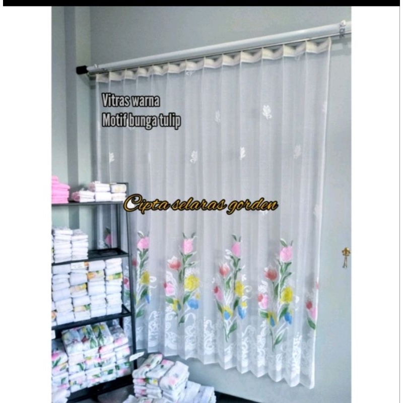 gorden vitras putih ( BONUS KAWAT $ ) lebar 1-1,5-2 Meter | dalaman gorden vitrase polos TERMURAH