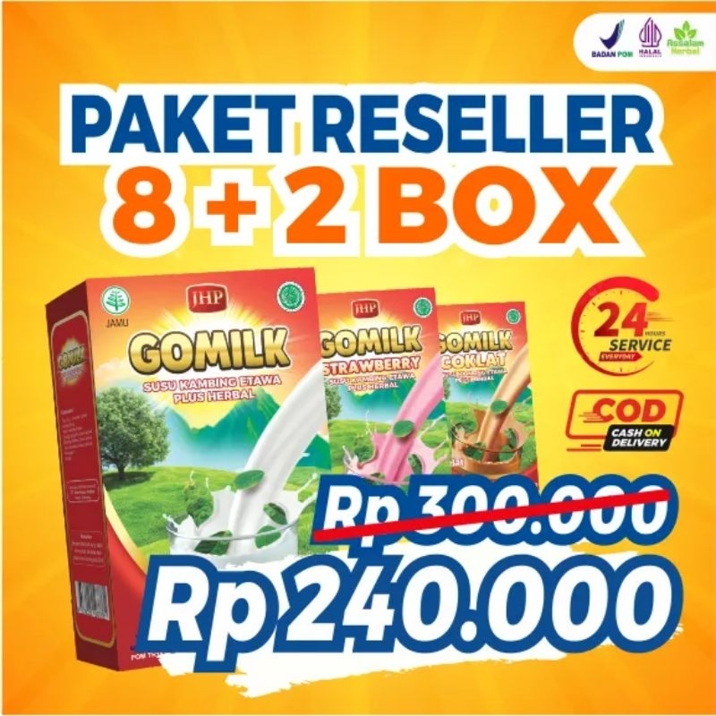 

PAKET HEMAT GOMILK 8 BONUS 2 SUSU KAMBING ETAWA PLUS HERBAL