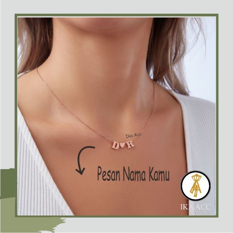 Kalung Inisial Love Anti Karat Fashion Wanita