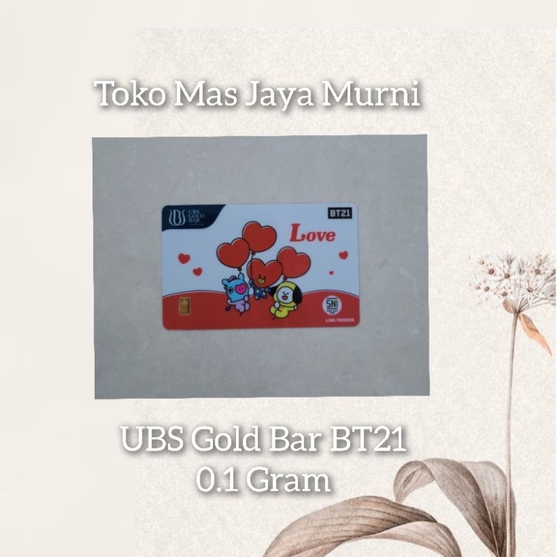 Logam Mulia UBS Gold Bar BT21 Love 0.1 Gram