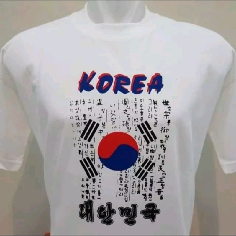Kaos souvenir baju oleh-oleh negara korea LOGO BENDERA KODE0900
