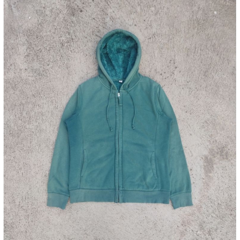 Hoodie Uniqlo Sherpa Hijau