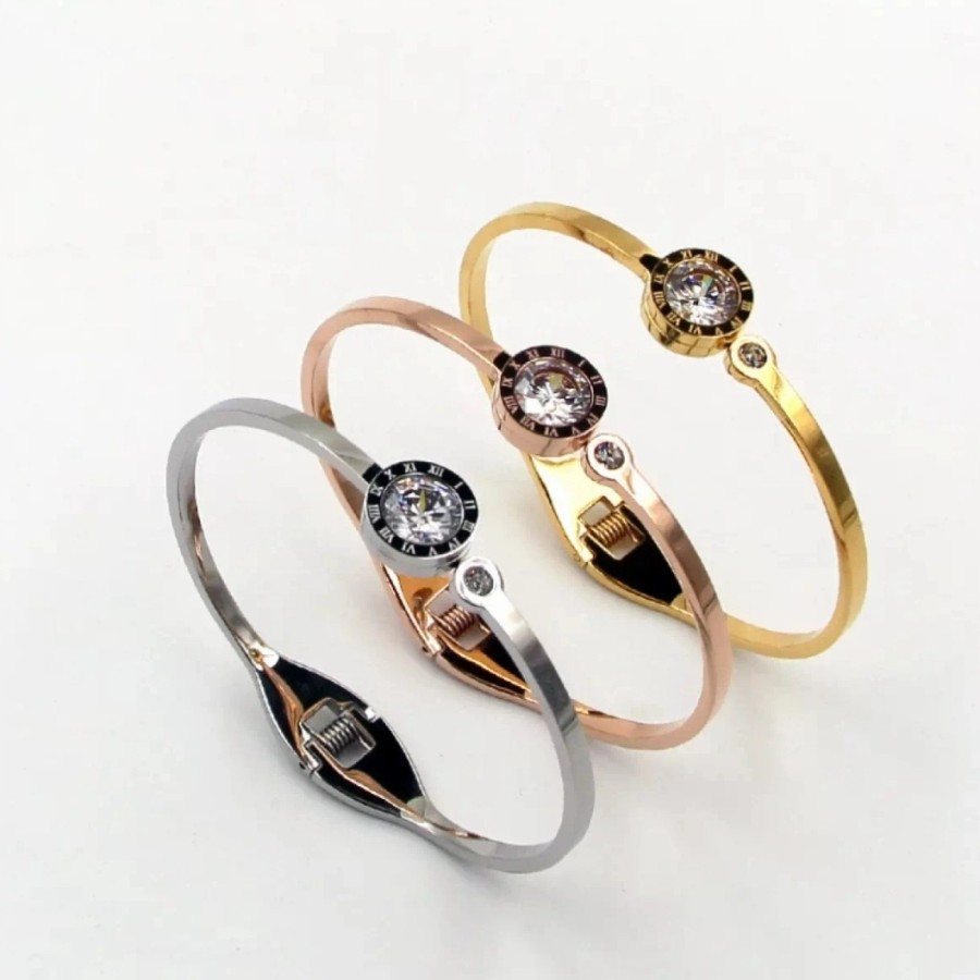 Gelang Wanita Perhiasan Titanium Asli Anti Hitam