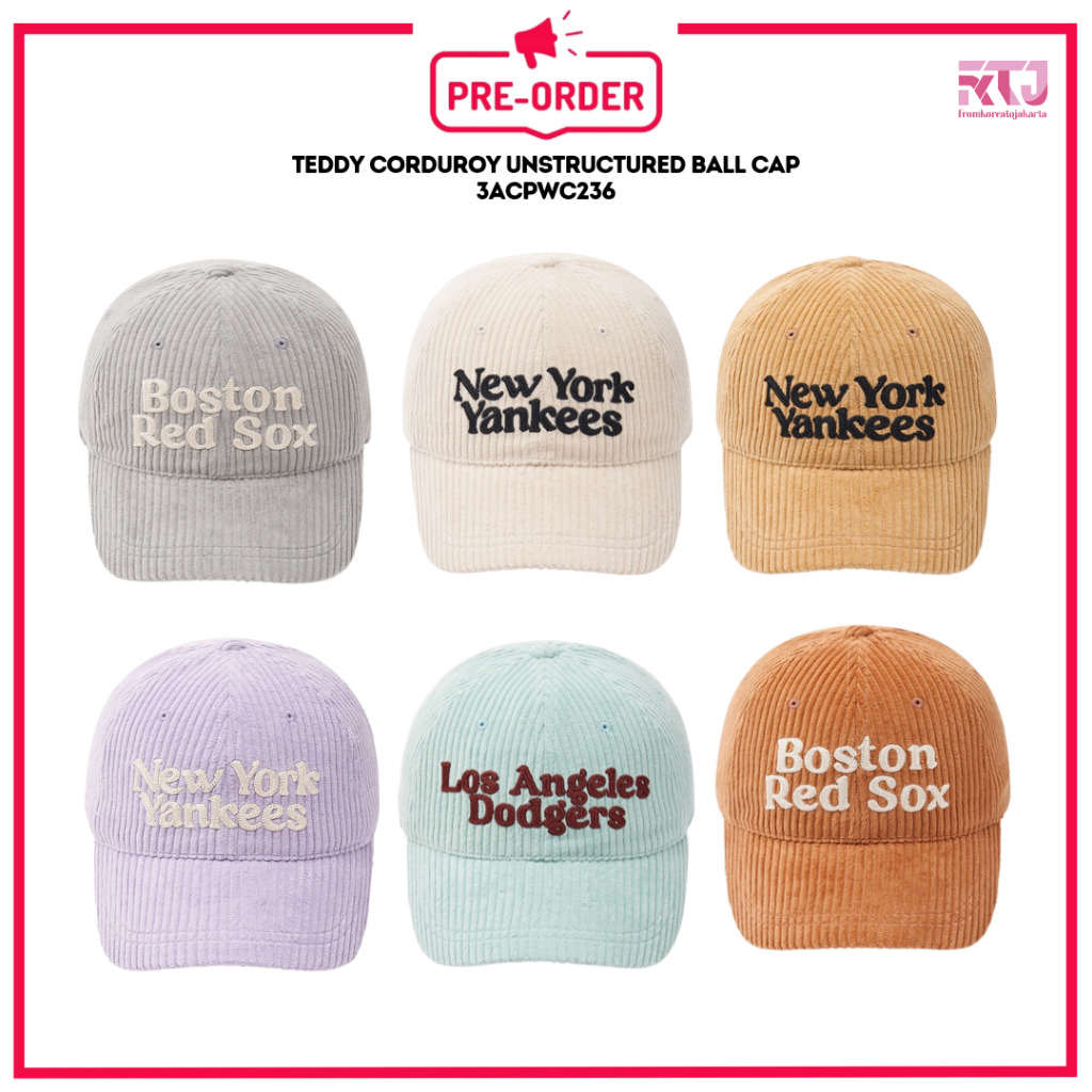 MLB TEDDY CORDUROY UNSTRUCTURED BALL CAP 3ACPWC236