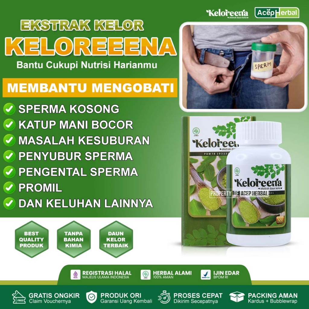 Obat Katup Mani Bocor Penyubur Sperma Kesuburan Sperma Pengental Sperma pria keloreena Extra Daun Ke