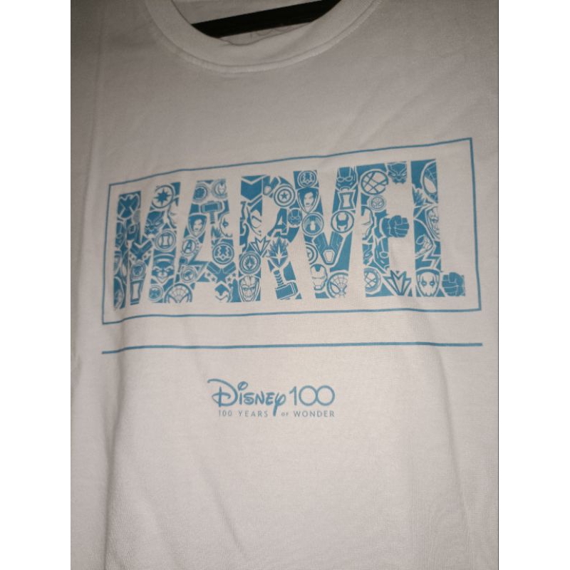 Kaos Baju Putih Pakaian Pria Wanita Marvel x Disney Ukuran XXL