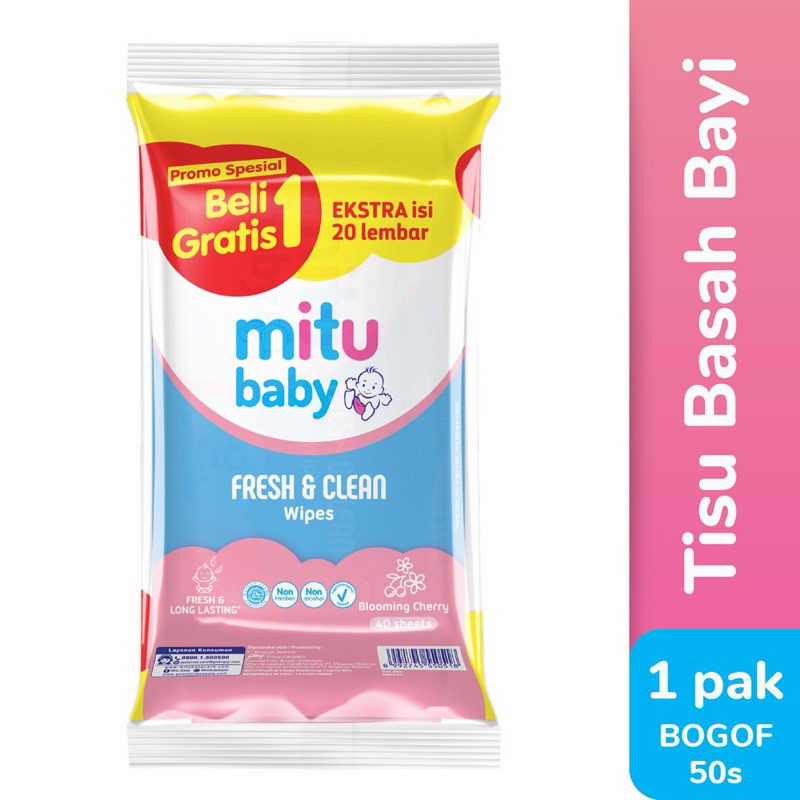 BELI 1 GRATIS 1 TISU BASAH MITU TISU BASAH BAYI NON ALKOHOL