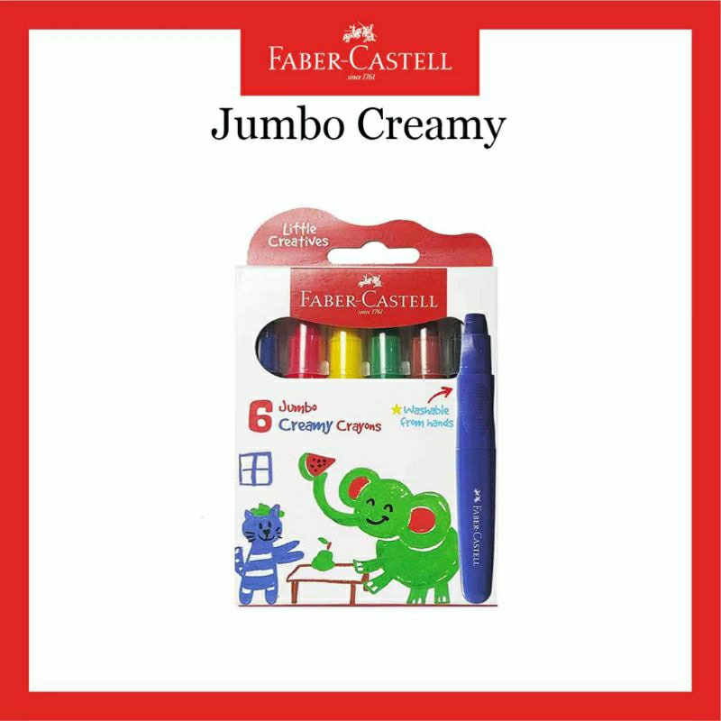 

JUMBO CREAMY CRAYONS 6 WARNA FABER-CASTELL