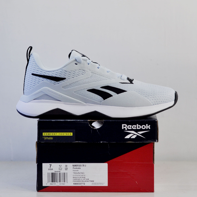 REEBOK Nano Flex TR2 (Retail 1.2 JT) Size 37.5 - 38 Soft Blue - Sepatu Olahraga Wanita