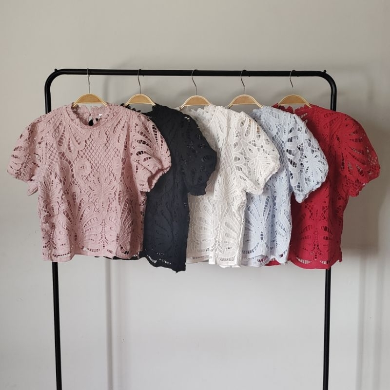 SC-6272 LEA TOP IMPORT | Atasan Wanita Import Atasan Brokat Import Baju Brokat Import Blouse Wanita 