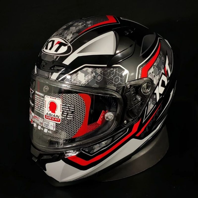 HELM KYT STRIKER MOTIF 1 BLACK RED ORIGINAL HELM TOURING KYT STRIKER MOTIF BLACK RED ORIGINAL MURAH 