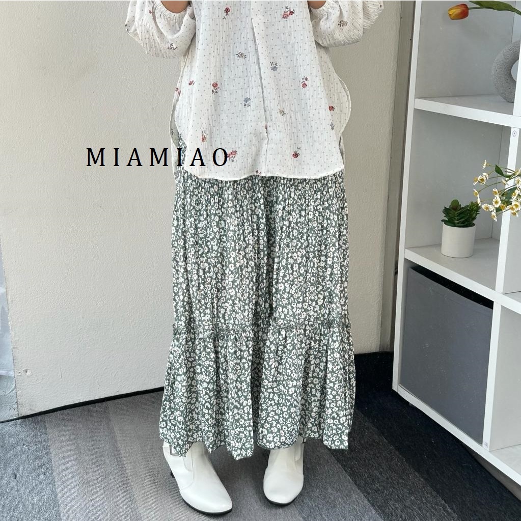Rok Motif Bunga Floral / Rok Plisket Panjang