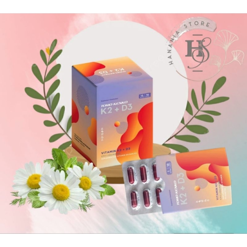 [Kemasan Box] Tomo Kenko Vitamin K2+D3 400IU Vitamin Jantung dan Tulang Tomo Kenko