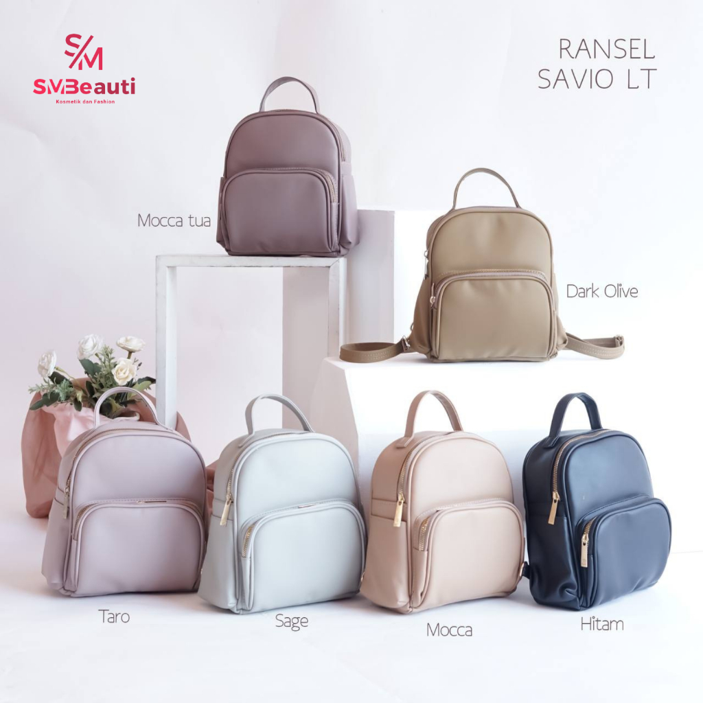 SMBeauti.id Ransel Savio Tas Wanita Terbaru Kekinian - Tas Ransel - Good Quality - Toko Tas Murah Ma
