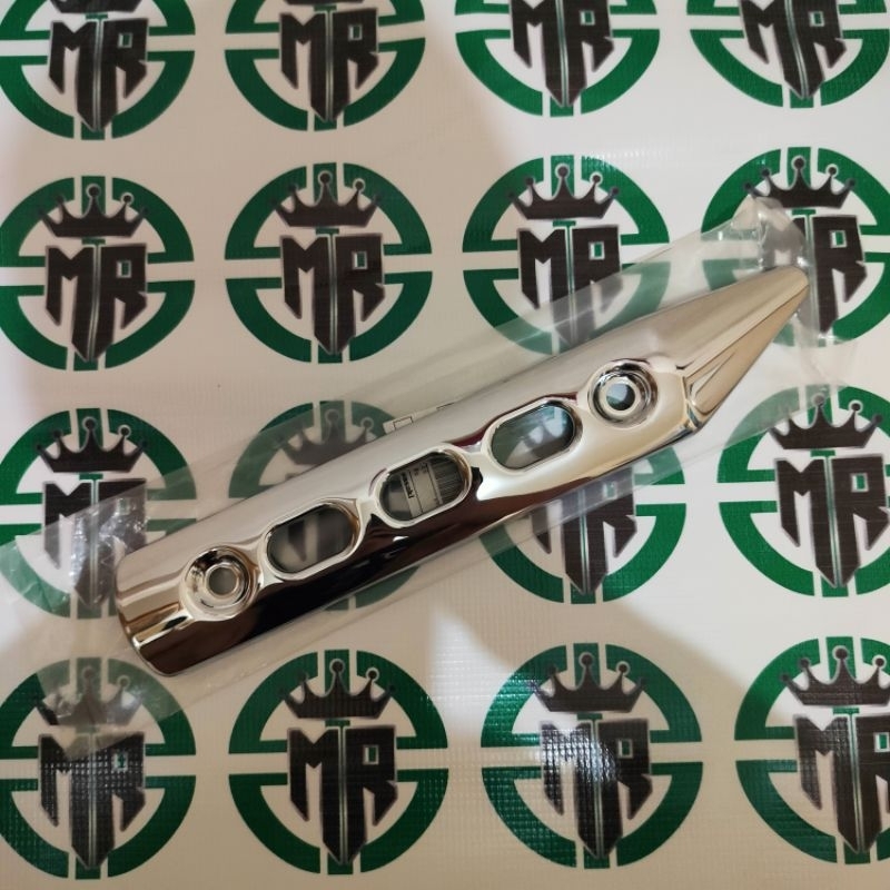 cover tameng tutup knalpot chrome silver kawasaki w175 tr w175tr original