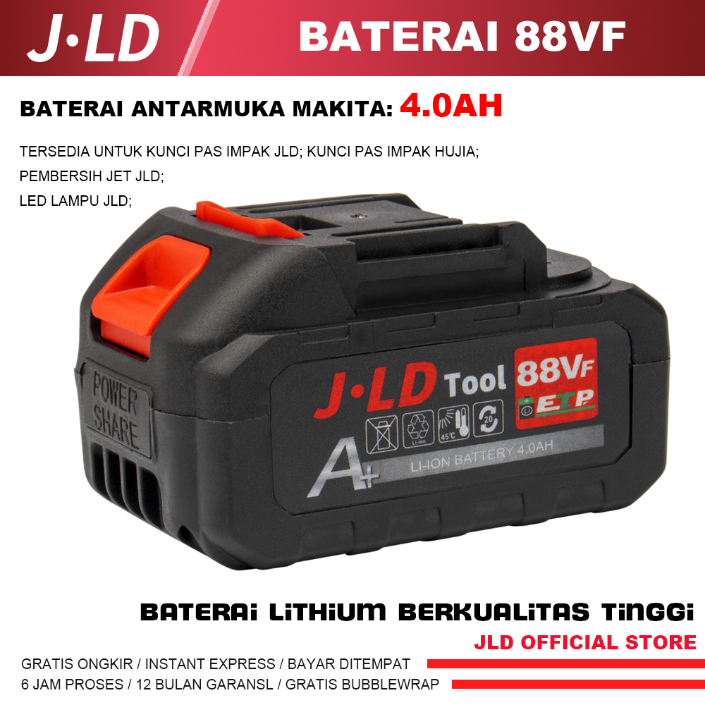 JLD bor baterai 88VF - 4.0Ah BATERAI MESIN BOR BY JLD - BATERAI CORDLESS