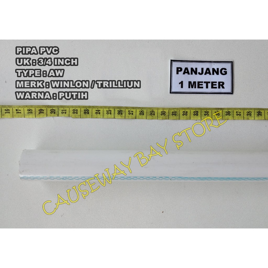 PIPA PVC AW 3/4 INCH PANJANG 1 METER