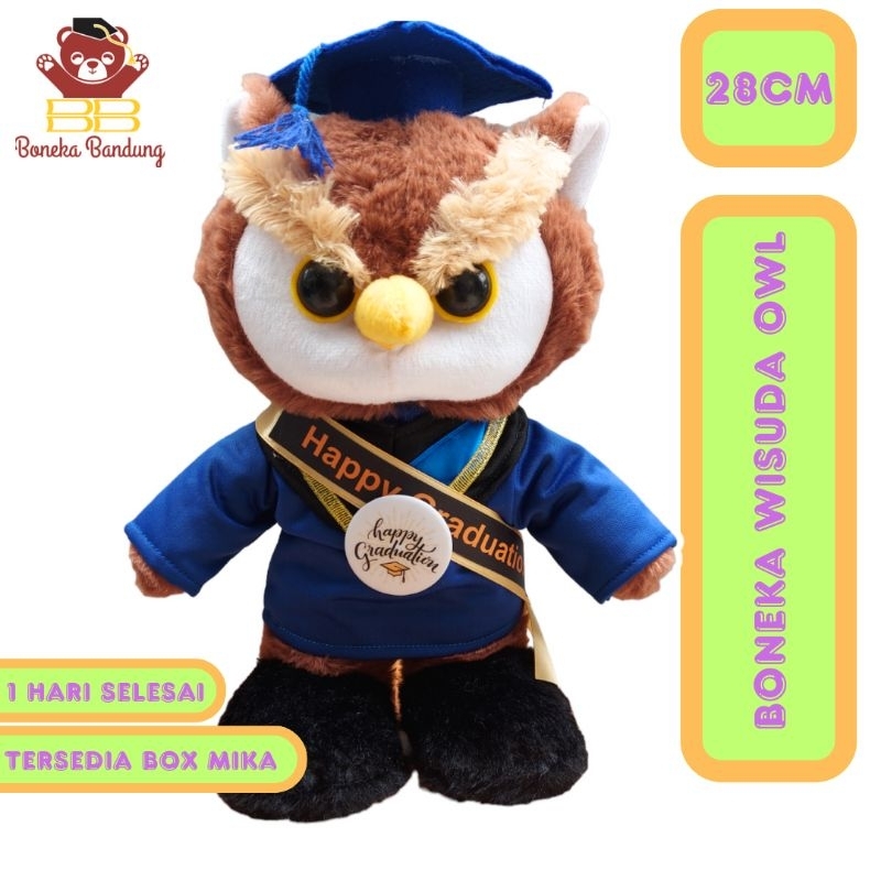 BARU boneka wisuda owl bisa berdiri SNI burung hantu