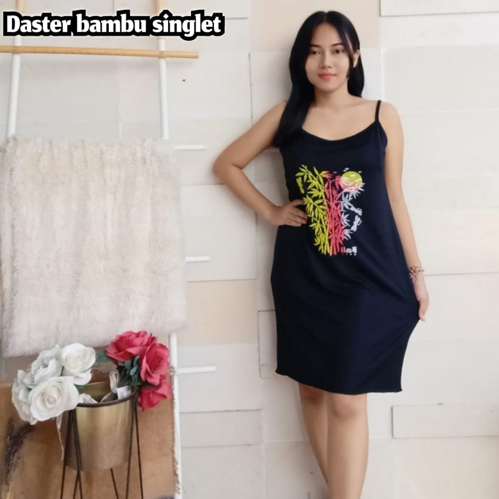 DASTER TALI SATU SABLON BAMBU BALI -B
