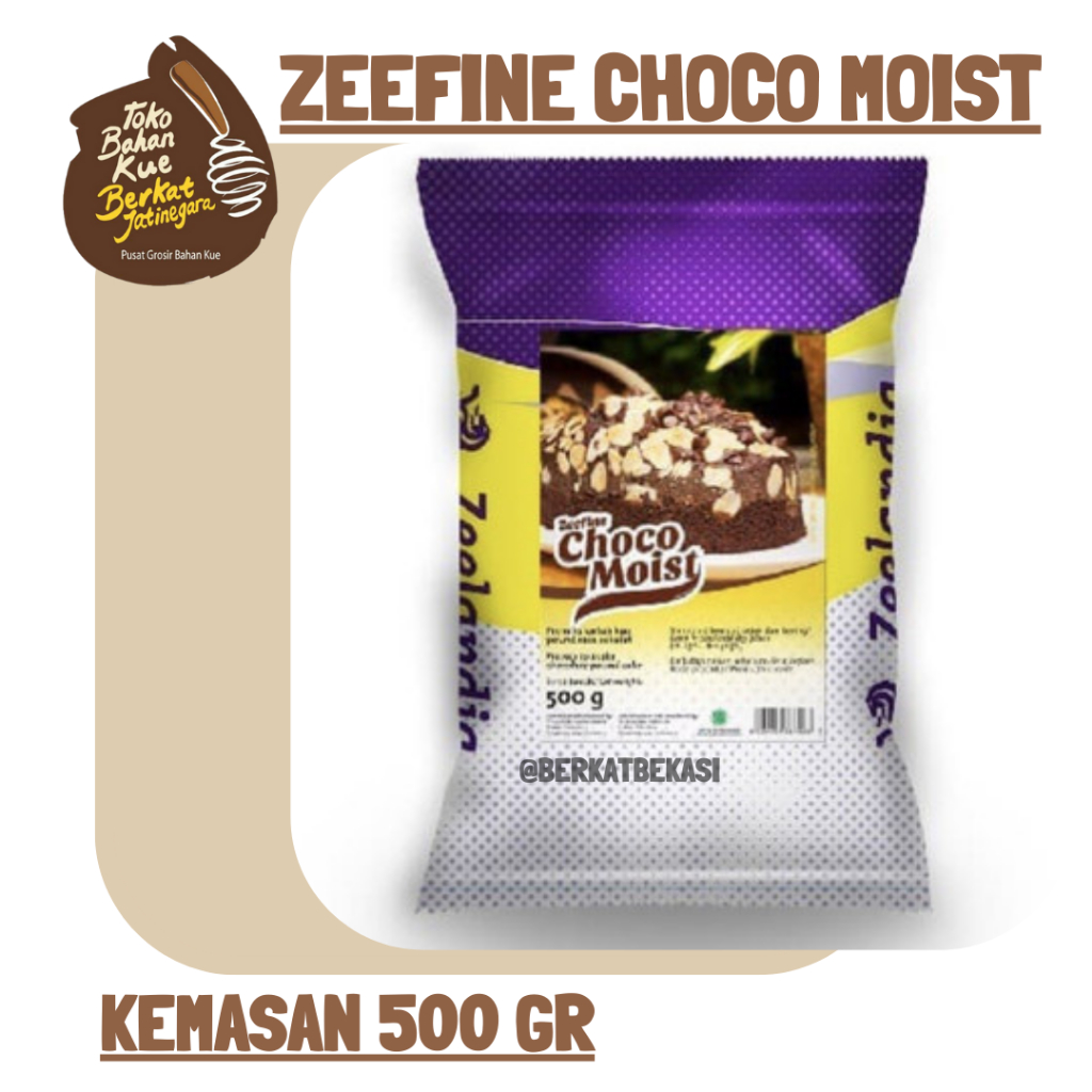 

ZEEFINE ZEELANDIA CHOCO MOIST TEPUNG PREMIX / KEMASAN 500 GR/CTN