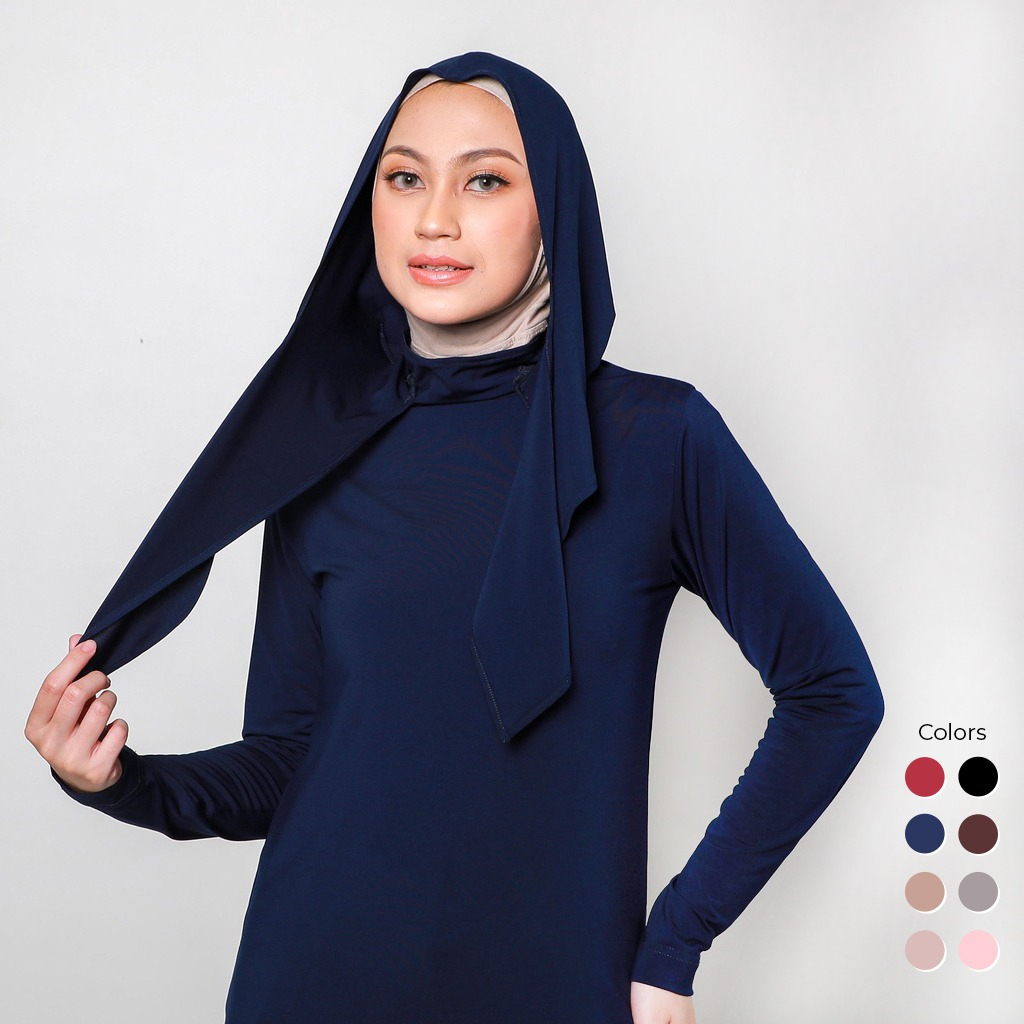 Zoya Inner Zumma Manset Baju One Set Jilbab Bahan Lycra