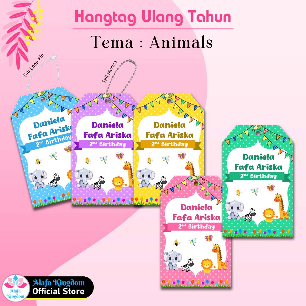 

alafakingdom - Hangtag Ulang Tahun Animals