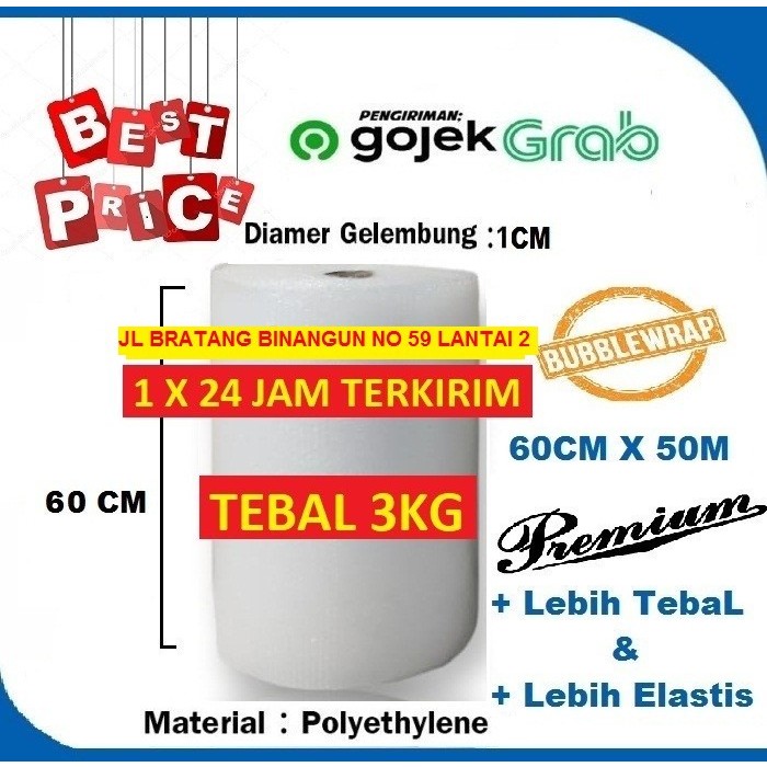 

Bubblewrap Premium 31cmx50m/25cmx50m bening dan hitam PROMO SHOPEE