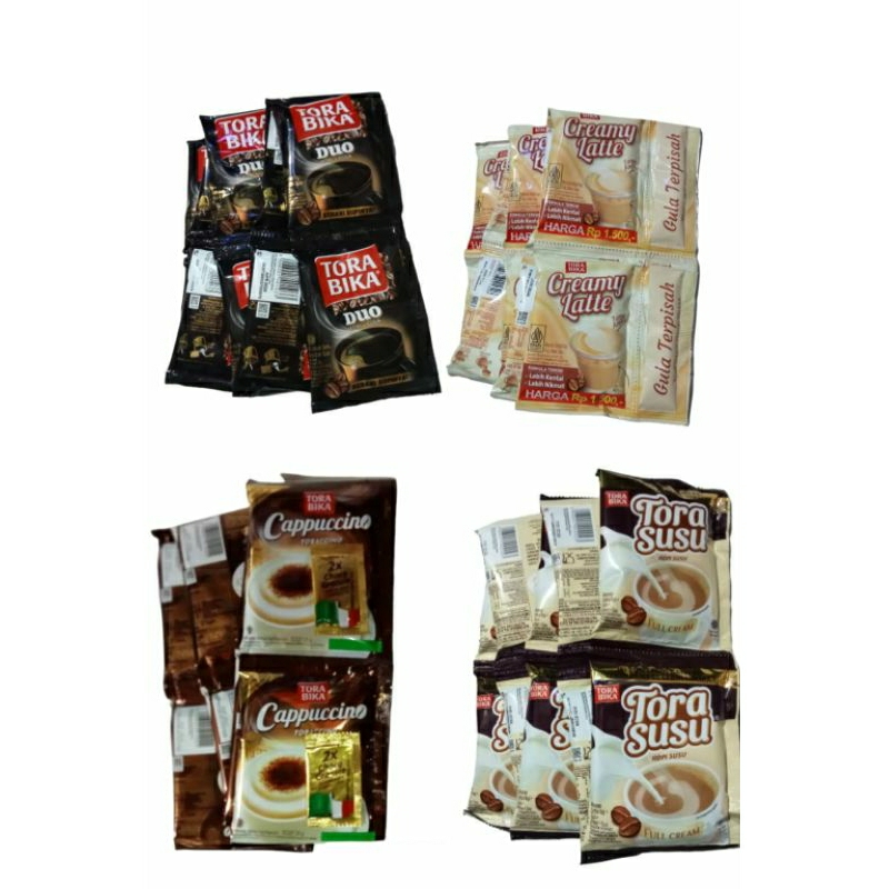 

kopi torabika All varian susu, cappucino,creamy latte,duo serenceng 10 sachet