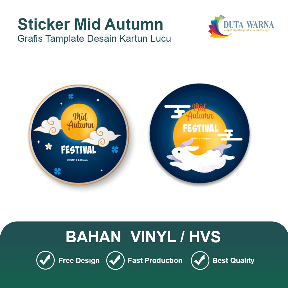

STIKER MID AUTUMN CUSTOM BULAT / STIKER VINYL / STIKER HVS / STIKER LUCU