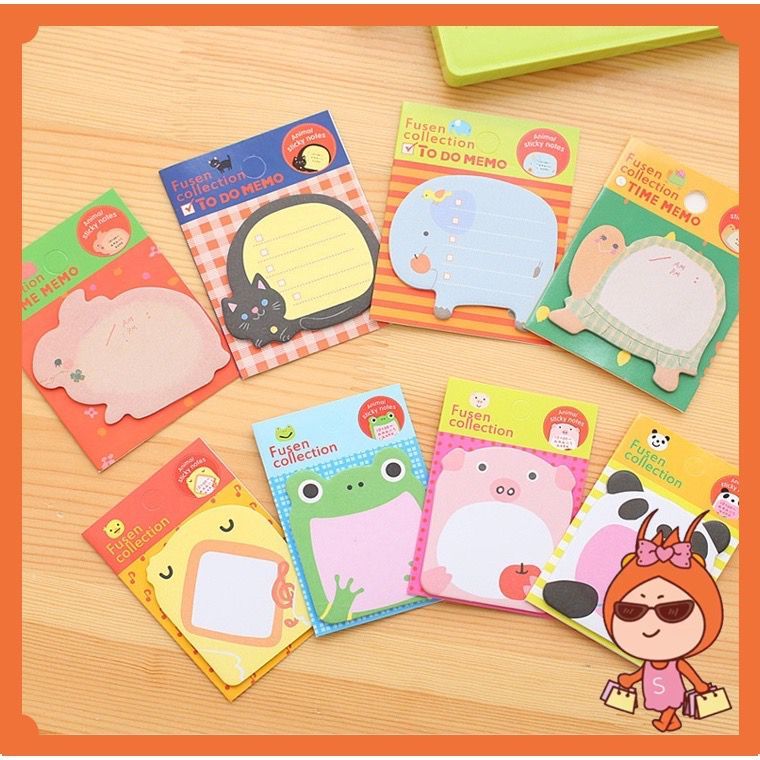 

buku memo note karakter sticky notes lucu