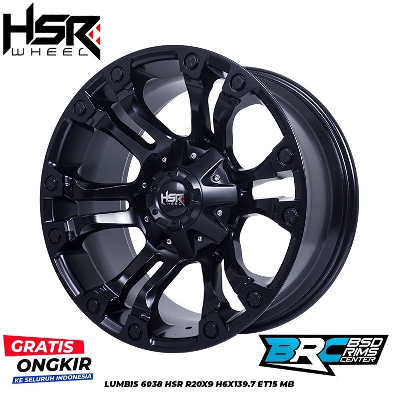 VELG MOBIL PAZERO FORTUNER HUMMER EVEREST TRITON LUMBIS 6038 HSR R20X9 H6X139,7 ET15 MB