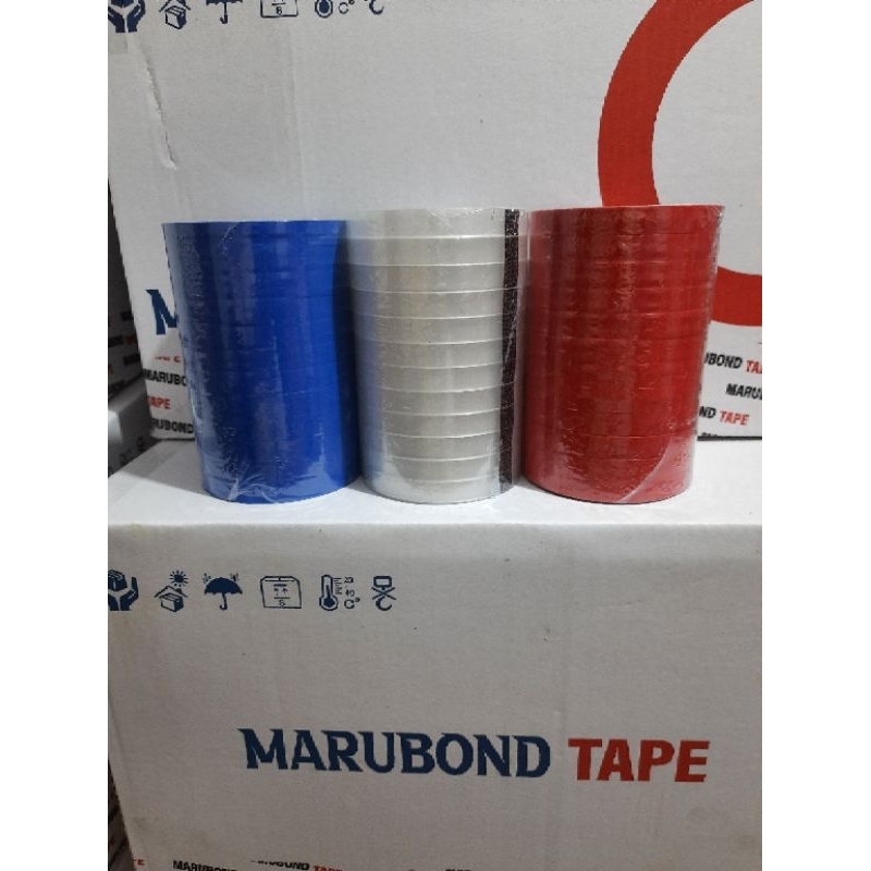 

Promo lakban 1 slop isi 12 roll lakban. Lakban OPP Tapes murah promo lebar 12 mm merk Marubond