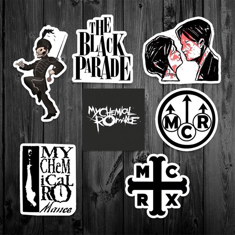 

sticker mcr my chemical romance band stiker bahan graftac untuk laptop helm gitar tumblr dll