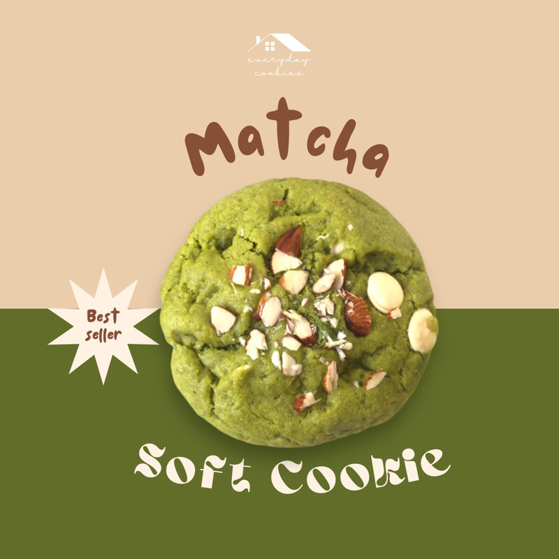 

Giant Soft Baked Cookie - MATCHA ALMOND