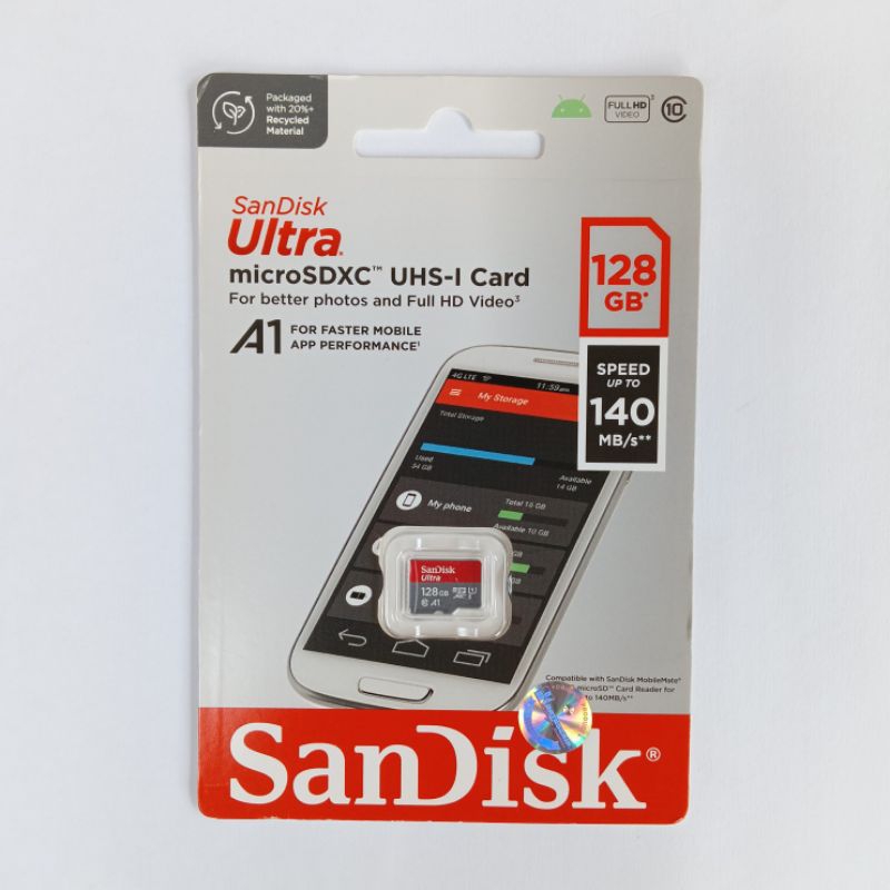 MicroSD Sandisk 128GB A1 Class 10 140Mbps Original