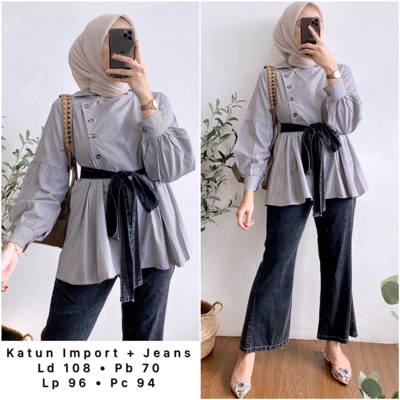 One set jeans mix katun