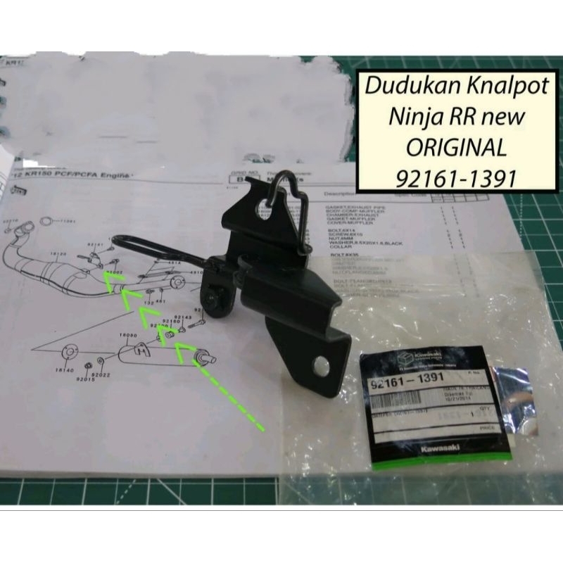breket dudukan knalpot Ninja rr new original