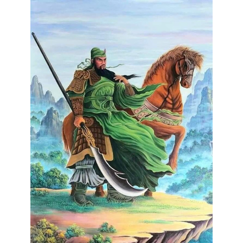 hiasan dinding gambar dewa kwan kong plus bingkai