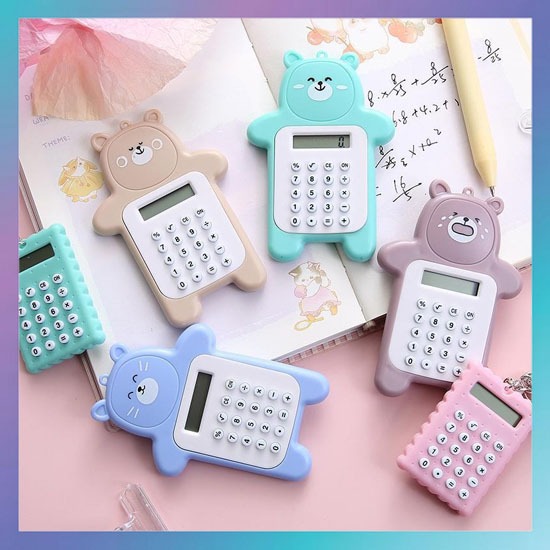 

KTM - Kalkulator 8 Digit Mini Portable Motif Beruang Calculator Travel Tombol Karet Lucu