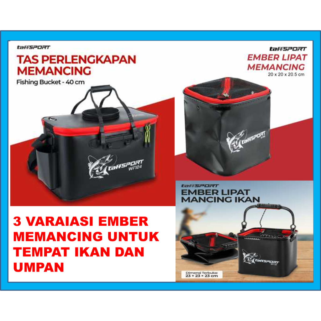 TaffSPORT Ember Lipat Mancing Ikan Folding Model Rope - WF126 box umpan 20cm/box umpan pancing/box l