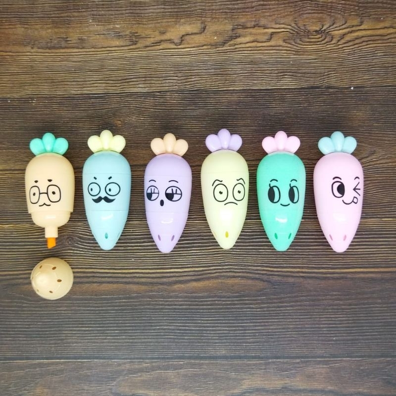 

Stabilo Unik Bentuk Carrot | Stabilo Highlighter | SBHL 135-6 Isi 6pcs | Stabilo Karakter 6 warna