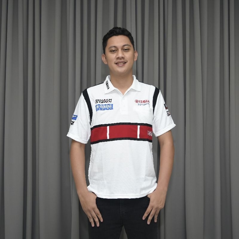 Polo Shirt / Kaos Kerah Motogp Yamaha 60th Anniversary White