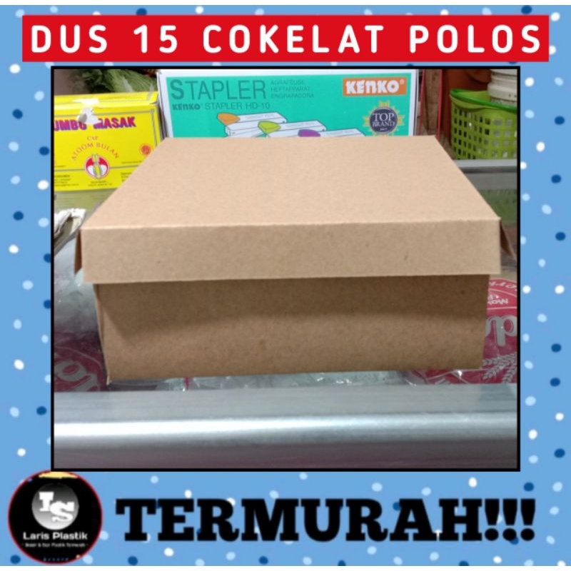 LS DUS KOTAK MAKANAN COKELAT POLOS UKURAN 15 DUS SNACK HAJATAN DUS MARTABAK TERMURAH
