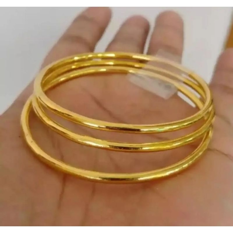 Gelang Kroncong Dewasa Set 3 Emas Mudah Asli Free Surat